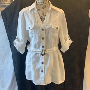 Kim Rogers women’s linen button down tunic